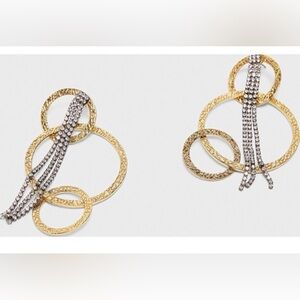 Zara Elegant Gold and Silver Circle Earrings NIP